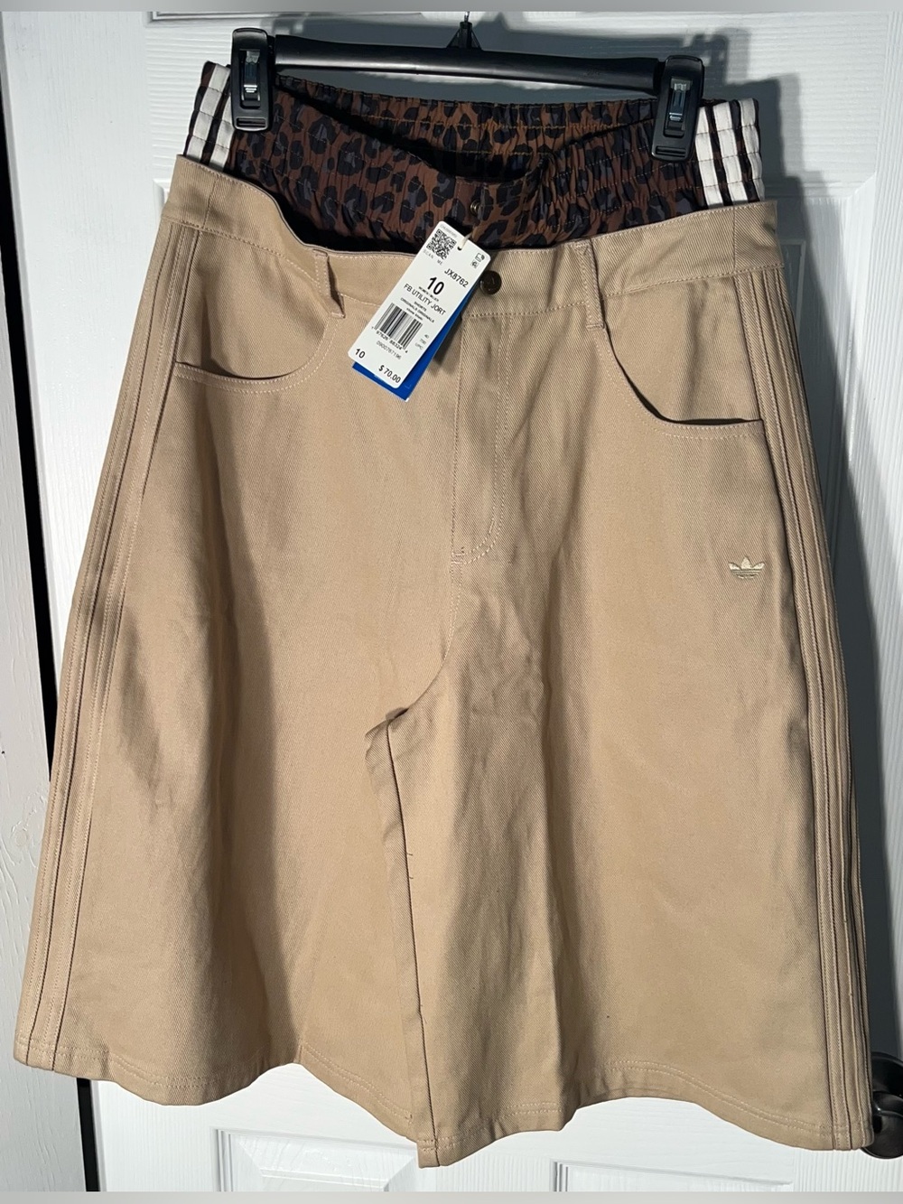 Adidas Originals Women’s Firebird Utility Jort Size 10 Short Stone Khaki JX8762